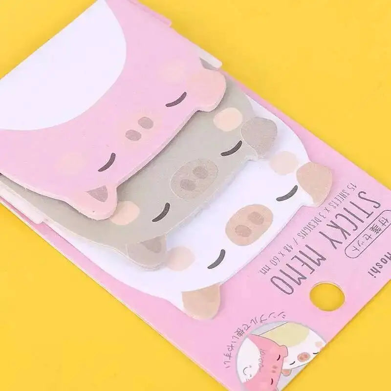 1 Piece Lytwtw's Adhesive Kawaii Animals Pig Sticky Notes Notepad Memo Pad Office School Supplies Stationery Sticker