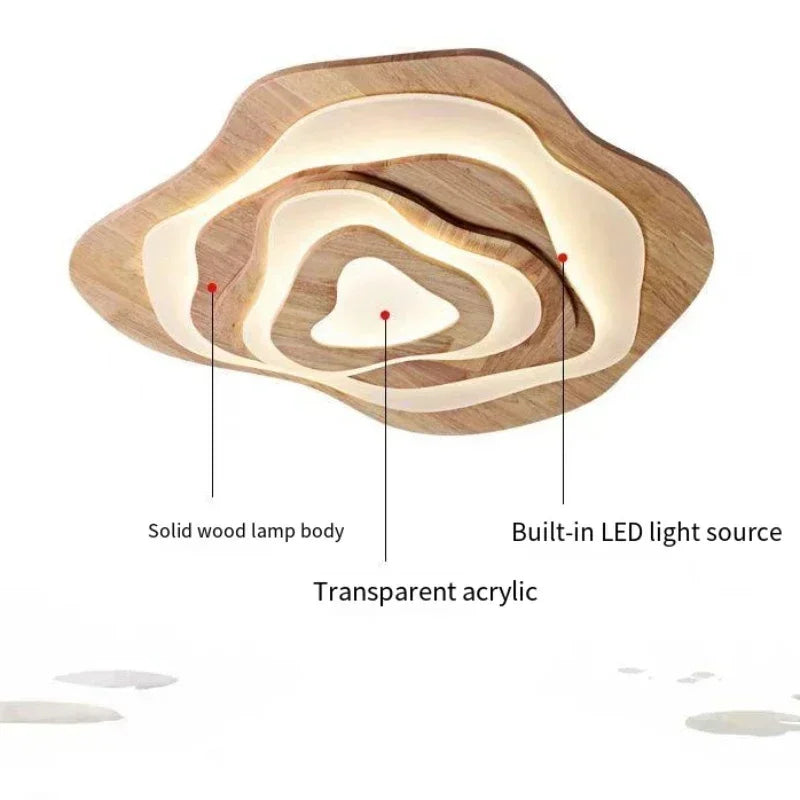 Chinese Zen lustre Wood Ceiling Lamp Creative Cloud Acrylic led lights Hotel Restaurant Tearoom Lounge Bedroom Balcony Lighting