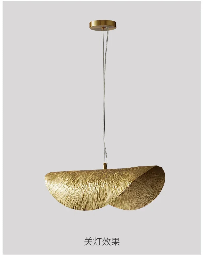 New Chinese Lotus Leaf Chandelier Zen Tea Table Hot Pot Kitchen Retro Creative Light Luxury Staircase Bar Decorative Lighting