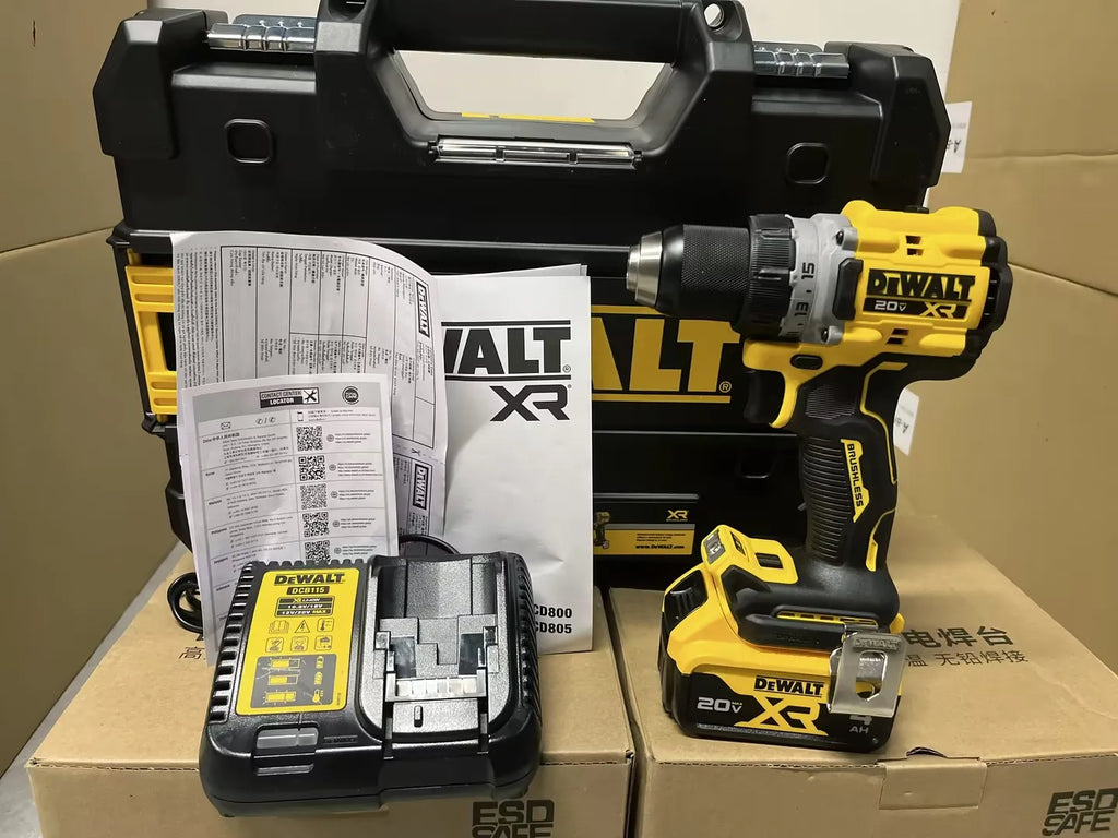 DeWalt DCD800 Brushless Cordless Compact Drill Driver 20V Electric Drill Screwdriver Household Rechargeable Lithium Power Tools