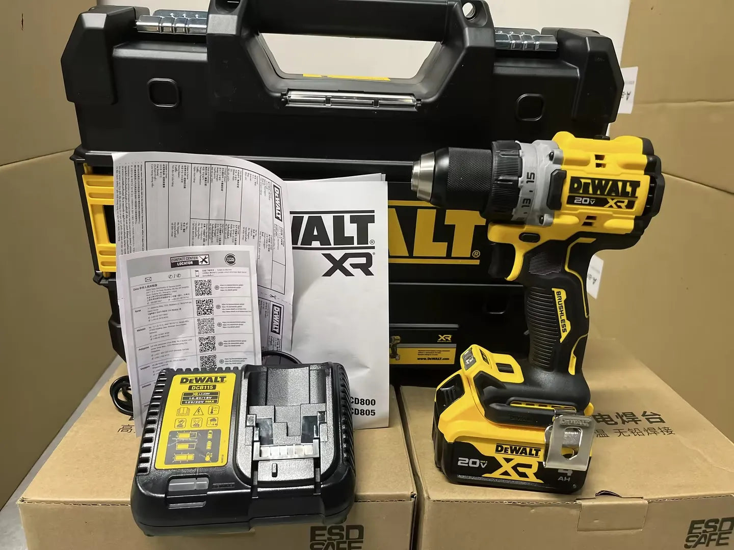 DeWalt DCD800 Brushless Cordless Compact Drill Driver 20V Electric Drill Screwdriver Household Rechargeable Lithium Power Tools