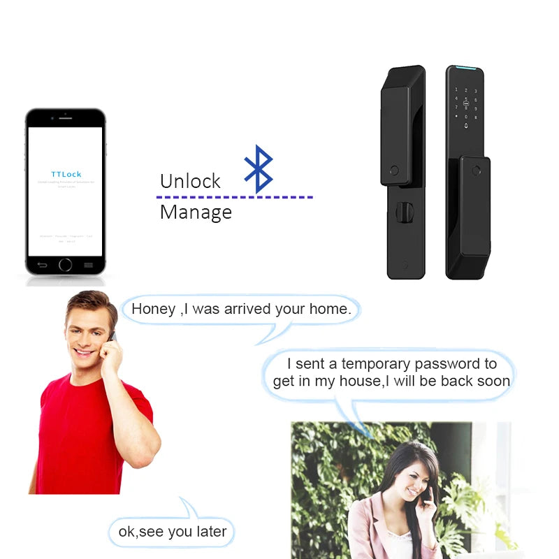NEW RAYKUBE KX2 TT Lock Bluetooth Full-automatic Electronic Smart Door Lock With Biometric Fingerprint APP NFC Key Unlock