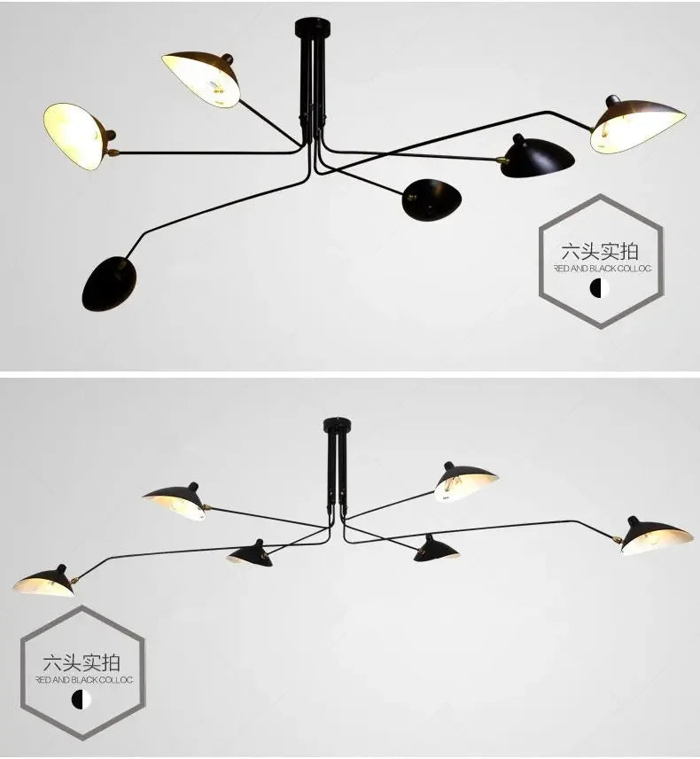 Modern DaWn Spider Serge Mouille Ceiling Lights for Living Room Bedroom Lamp Hanging Luminaire Home Lighting Fixtures Art Deco