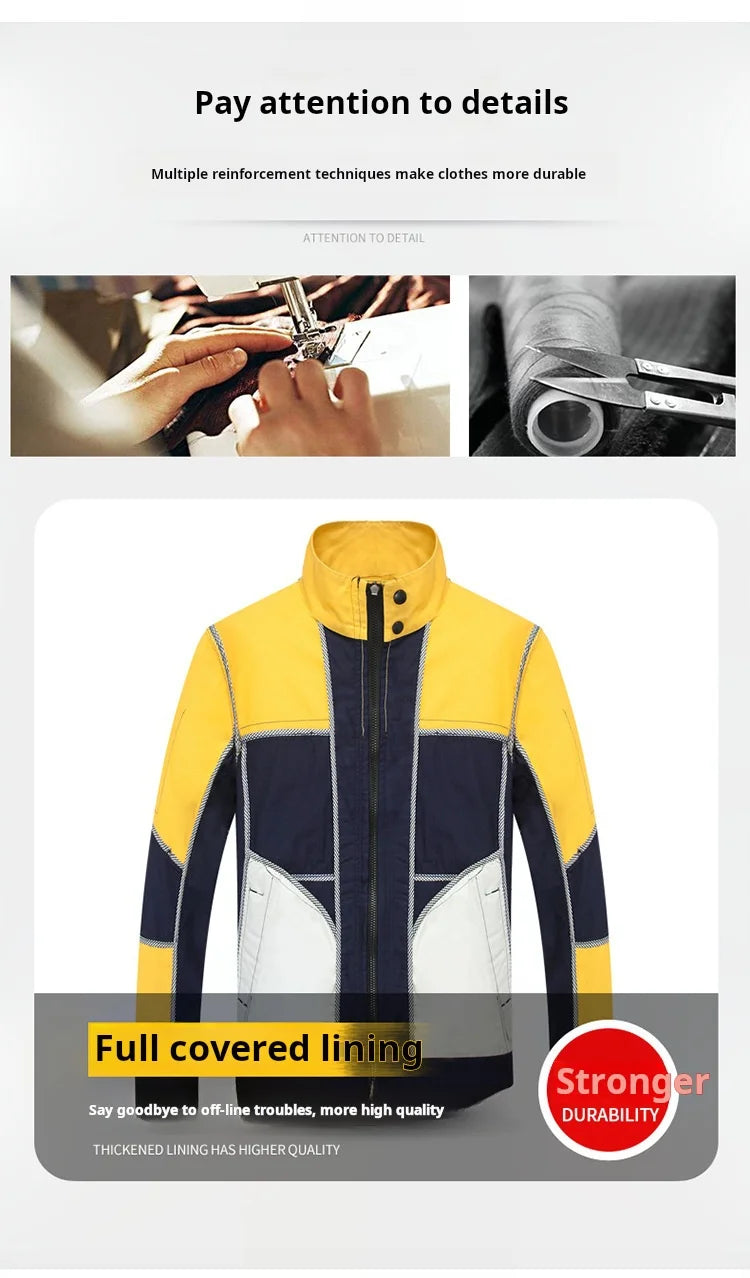High-visibility reflective safety top workwear, unisex, suitable for welding and auto repair work, safety labor protection cloth