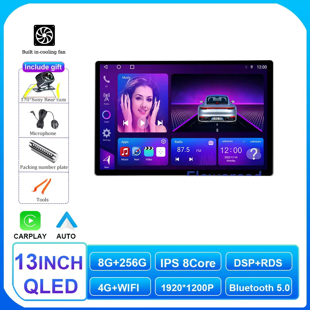 13.1 Inch Car Radio Android 14 For Jeep Wrangler 3 JK 2010 - 2018 GPS Navigation Auto Stereo Multimedia Player