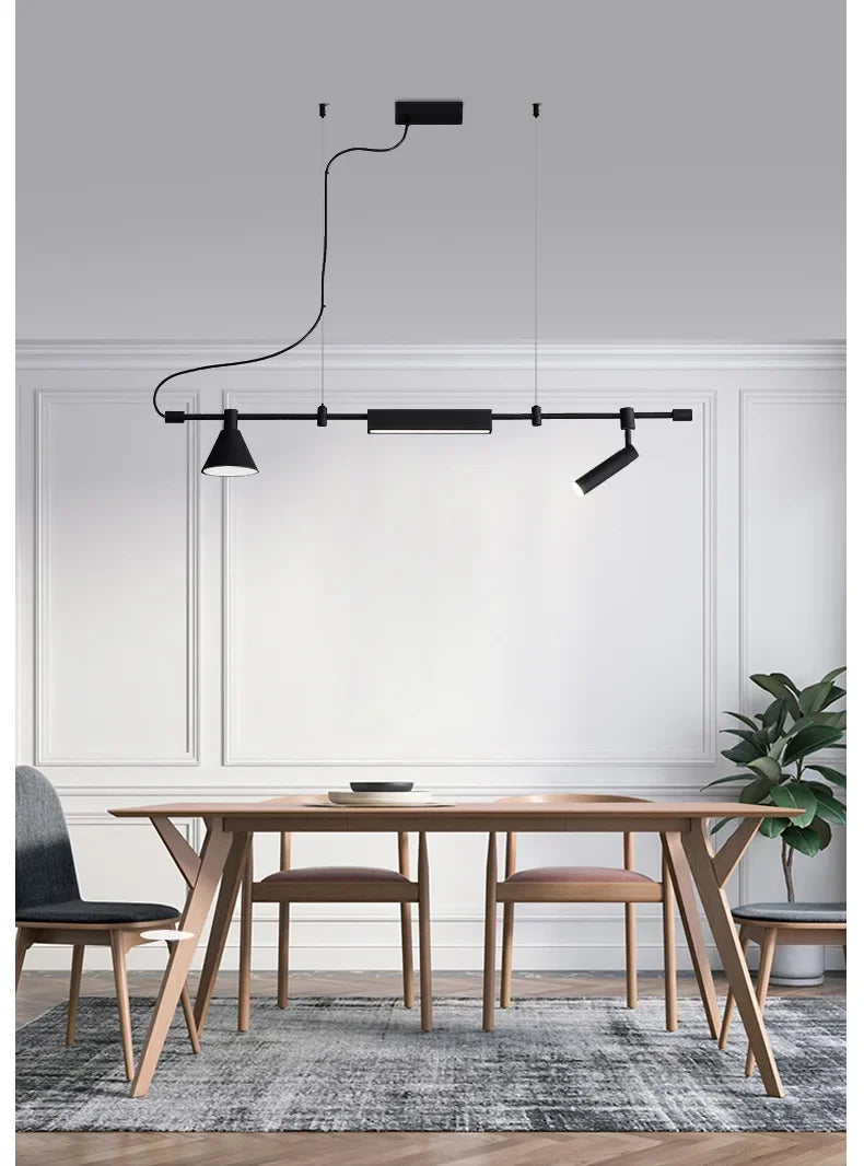 Nordic Designer Led Chandelier Spot Light Black for Table Dining Kitchen Bar Pendant Lamp Home Decor Lighting Suspension Fixture