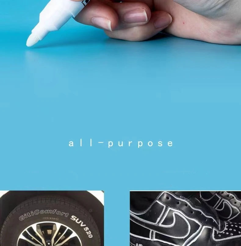 3/5/7Pcs/Set For Metal White Marker Pen Oily Waterproof Plastic Gel Pen Writing Drawing Graffiti Pen Stationery Notebook