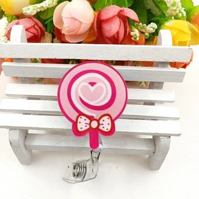 1pc Retractable Nurse Badge Reel Clip Students ID Card Badge Holder Accessories Cute Id Badge Reel School Supplies